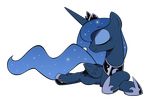  blue_hair cutie_mark equine eyelashes eyes_closed female feral friendship_is_magic hair hooves horn mammal my_little_pony princess_luna_(mlp) smile solo wandrevieira1994 winged_unicorn wings 