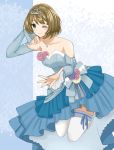  1girl 319thie ;) green_eyes highres idolmaster idolmaster_cinderella_girls one_eye_closed short_hair smile takagaki_kaede 