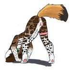  anthro anus bent_over breasts cat cub feline jellymouse mammal ocelot pussy sex_toy small_breasts spots tagme tongue tongue_out wet young 