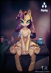  anthro blue_eyes clothing dress ear_piercing equine female friendship_is_magic hair horn looking_at_viewer mammal max_yunlong my_little_pony piercing pose purple_hair rarity_(mlp) sitting smile solo unicorn 