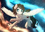  brown_eyes brown_hair cutie_mark equine eyelashes fan_character feathered_wings feathers female feral flying fur hair ka-samy mammal my_little_pony pegasus smile solo white_feathers white_fur white_hooves wings 