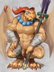  breath_of_fire dragon furikake garr male melee_weapon muscular penis polearm solo spear video_games weapon 