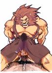  anal anthro balls bulge cum feline kupopo lion male male/male mammal muscular nipples penis 