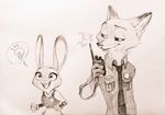  2016 anthro canine disney female fox judy_hopps lagomorph male mammal monmokamoko nick_wilde rabbit sketch zootopia 