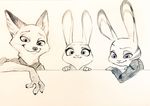  2016 anthro canine disney female fox jack_savage judy_hopps lagomorph male mammal monmokamoko nick_wilde rabbit sketch zootopia 