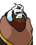  asgore_dreemurr brad_armstrong_(character) brown_hair clothing crossover dworven_(artist) fusion hair horn lisa_the_painful poncho scar simple_background undertale video_games white_background 
