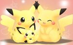  1440x900 :3 cute eyes_closed heart no_humans pichu pikachu pokemon star 