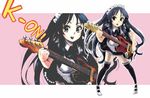  akiyama_mio alternate_costume bad_id bad_pixiv_id bass_guitar black_eyes black_hair bt_(shio_oninko) enmaided garters highres instrument k-on! long_hair maid maid_headdress solo thighhighs wallpaper zoom_layer 