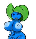  big_breasts breasts female flora_fauna huge_breasts mysticalheroofdarkness navel not_furry open_mouth plant pussy simple_background solo 