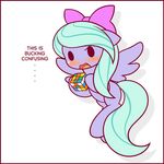 2016 blush chibi english_text equine female feral flitter_(mlp) friendship_is_magic hair hair_bow hair_ribbon mammal my_little_pony open_mouth pegasus ribbons rubik&#039;s_cube simple_background solo symbianl text wings 
