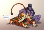  anthro anus ape balls cum erection feline gorilla kupopo male male/male mammal masturbation muscular nipples penis primate tiger 