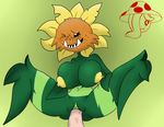  anthro areola big_breasts breasts digital_media_(artwork) duo eyelashes female flora_fauna flower freckles huge_breasts human humanoid male male/female mammal nipples not_furry nude open_mouth penetration penis plant plants_vs_zombies primal_sunflower pussy sex simple_background smile sunflower thompson-vonjung vaginal video_games 