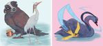  abstract_background alternate_species avian b-jiu bird corvid eyewear feral flying goggles headphones headwear heron overwatch peanut_butter raven standing swallow_(bird) swan symmetra_(overwatch) tracer_(overwatch) video_games widowmaker_(overwatch) winston_(overwatch) 