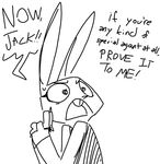  2016 angry anthro black_and_white buckteeth clothed clothing dialogue disney english_text female fur gun judy_hopps lagomorph line_art long_ears mammal monochrome open_mouth rabbit ranged_weapon simple_background solo sweat teeth text the_weaver unseen_character weapon white_background yelling zootopia 