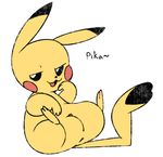  :3 animal_genitalia anus big_ears female feral fur looking_at_viewer mammal nintendo nude open_mouth pikachu pok&eacute;mon presenting pussy red_cheeks robbonp rodent sitting smile solo text video_games yellow_fur 