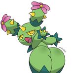  big_butt butt flora_fauna looking_back maractus nintendo not_furry open_mouth plant pok&eacute;mon robbonp sharking_butt simple_background smile solo spikes video_games white_background yellow_eyes 