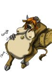  anthro bell belly_expansion bovine breasts brown_hair cattle eleanor female hair hooves inflation mammal nipples nude post_vore solo vashy_wings vore 