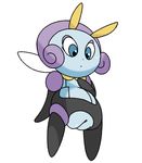  antennae arthropod blue_eyes female feral illumise insect looking_down nintendo nude pok&eacute;mon puffy_vulva pussy robbonp simple_background solo video_games white_background 