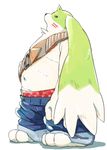  anthro bandolier barefoot big_ears clothed clothing digimon full-length_portrait gargomon hisashino looking_up low-riding mammal navel nipples overweight pants portrait side_view standing topless underwear 