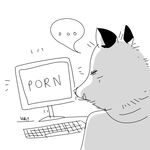  ... 2016 ambiguous_gender anthro cel_shading computer_screen drawdroid greyscale hi_res ian_(drawdroid) keyboard mammal marsupial monochrome opossum pornography reaction_image simple_background speech_bubble squint white_background 
