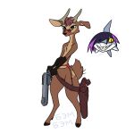 anthro deer duo female fish gun hybrid mammal marine ranged_weapon shark tama-tama weapon