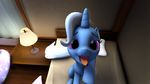  2016 3d_(artwork) bed digital_media_(artwork) doppelboner equine female feral friendship_is_magic horn lokking_at_viewer mammal my_little_pony open_mouth tongue tongue_out unicorn 