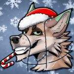 animated anthro christmas holidays icon male newyear portrait solo zhekathewolf ztw2023 ztw2024