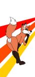 anthro bent_over canid canine female fox hi_res mammal onnog simple_background smile solo