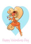 &lt;3 2022 absurd_res accessory activision anthro blonde_hair blowing_kiss bonyungus breasts butt coco_bandicoot crash_bandicoot_(series) english_text eyeshadow feet female flower flower_in_hair gesture hair hair_accessory hi_res holidays humanoid_feet long_hair looking_at_viewer looking_back looking_back_at_viewer makeup mammal marsupial nipples nude one_eye_closed plant plantigrade simple_background soles solo text toes v_sign valentine&#039;s_day wink