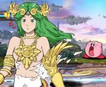  areola_slip assisted_exposure kirby palutena tearing_clothes torn_clothes 