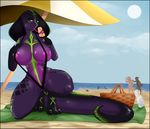  2016 akuva anthro avoid_posting balls beach bikini breasts clothing cobra female qhala ratherdevious reptile scalie seaside sling_bikini snake swimsuit tongue 
