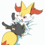  2016 3_fingers 3_toes animated anthro anus blush braixen disembodied_hand duo female improvised_dildo improvised_sex_toy konzaburou leg_grab loop nintendo open_mouth pok&eacute;mon pussy red_eyes simple_background solo_focus stick tears toes vaginal video_games white_background 