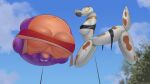 2023 anthro balloon balloon_transformation bound clothed clothing cloud cobra dreamworks duo floating hi_res inflatable inflated_belly inflated_breasts inflation inflation_fetish keeshee ladyluckfate mostly_nude movie_reference multicolored_body navel nipple_outline plant python reptile scalie shrek_(series) skimpy sky snake taped_mouth torn_clothing transformation tree vranda