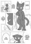 2017 ambiguous_gender anthro comic domestic_cat doukutsunezumi english_text felid feline felis hard_translated hi_res kemono kuroneko_(doukutsunezumi) mammal monochrome text translated