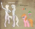  2016 armpits blonde_hair breasts comic cutie_mark earth_pony english_text equine fan_character female feral friendship_is_magic fur green_eyes hair hi_res horse hybrid mammal mascara_(oc) model_sheet multicolored_hair my_little_pony nude pencils_(artist) pink_fur pony pose standing text 