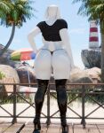 absurd_res anthro biped boss_monster bovid butt caprine clothed clothing english_text female fur hi_res huge_filesize legwear mammal outside rear_view text thick_thighs thigh_highs thong topwear toriel undertale undertale_(series) underwear yamimarik1994