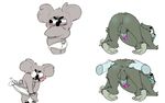 anthro anus balls blush butt cartoon_network charlie_(we_bare_bears) clothing disembodied_hand koala male mammal marsupial nom_nom_(character) penis spread_anus spreading torquewintress underwear we_bare_bears 