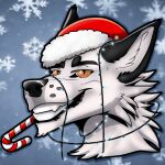 1:1 2_frame_animation animated anthro christmas holidays icon male newyear portrait short_playtime solo zhekathewolf ztw2023 ztw2024