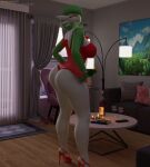 3d_(artwork) absurd_res biped breasts butt clothed clothing digital_media_(artwork) female footwear gardevoir generation_3_pokemon hair hi_res huge_filesize nintendo not_furry open_mouth pokemon pokemon_(species) pupils shoes smile thick_thighs thong underwear yamimarik1994