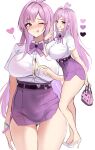  1girl ;p absurdres ahoge bag belt bracelet breasts cleavage full_body gyaru heart heart_ahoge highres jewelry large_breasts long_hair nail_polish one_eye_closed original pencil_skirt pink_eyes pink_hair shirt simple_background sketch skirt solo stone_(ksorede) tongue tongue_out undressing v white_background white_shirt 