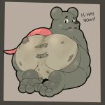2024 absurd_res anthro big_butt bulge butt cartoon_network clothing frankie_watterson grey_body hi_res male mammal murid murine overweight overweight_male rat rodent rokie38 simple_background solo text the_amazing_world_of_gumball underwear