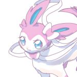  :3 animal_focus blue_eyes blush bow bowtie butter_(oshi8kyoumoh) closed_mouth commentary_request ear_bow happy highres light_blush no_humans pink_bow pink_bowtie pokemon pokemon_(creature) ribbon simple_background sketch smile solo standing sylveon traditional_bowtie white_background white_ribbon 