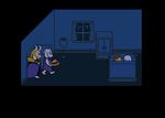  anthro asgore_dreemurr asriel_dreemurr bed bedding bedroom blanket boss_monster brown_hair cake cape caprine clothed clothing curtains cute dark digital_media_(artwork) dresser eyes_closed female food fur goat hair horn human inside lamp long_ears lying male mammal night non_canon pie pixel_(artwork) protagonist_(undertale) robe sleeping star toriel undertale unknown_artist video_games white_fur yellow_skin 