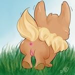  2016 anus butt canine digital_media_(artwork) eevee eeveelution fluffy fur mammal nintendo nude paws pok&eacute;mon pussy ragemasher solo video_games 