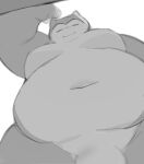 anthro belly flaccid fupa generation_1_pokemon genitals hi_res kabedon khunowen3 looking_at_viewer looking_down low-angle_view male moobs navel nintendo nipples nude overweight penis penis_base pokemon pokemon_(species) snorlax solo