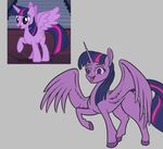  alorix cutie_mark equine female feral friendship_is_magic grey_background hair hooves horn mammal multicolored_hair multicolored_tail my_little_pony open_mouth purple_eyes purple_hair purple_tail simple_background solo teeth tongue twilight_sparkle_(mlp) winged_unicorn wings 