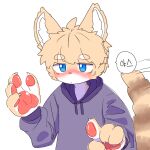 4_fingers absurd_res anthro blue_eyes blush claws clothed clothing domestic_cat eyebrows felid feline felis fingers hair hi_res kemono male mammal pawpads solo tabby_(tabby_x2) tabby_cat tabby_x2 tail