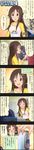  5koma alcohol beer beer_can brown_hair can character_name cinderella_girls_gekijou comic green_eyes hair_ornament hairclip highres himekawa_yuki idolmaster idolmaster_cinderella_girls long_hair long_image official_art producer_(idolmaster) raglan_sleeves tall_image translated wristband 