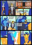 anthro ball balls big_balls big_penis blonde_hair blue_body blue_skin bodysuit butt canid canine clothing comic covering covering_crotch dragon duo fox fur genitals hair hand_on_butt hi_res huge_balls huge_penis hunterramirez jcfox male male/male mammal muscular muscular_male papadwaggy penis skinsuit small_penis teleportation text tight_clothing undressing wings yellow_body yellow_fur