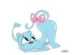  animated anthro arthropod ass_up blue_fur butt butterfly cartoon_network cat darkcarnivora_(artist) feline female fur insect lepidopteran mammal mature_female nicole_watterson nude simple_background solo the_amazing_world_of_gumball white_background 